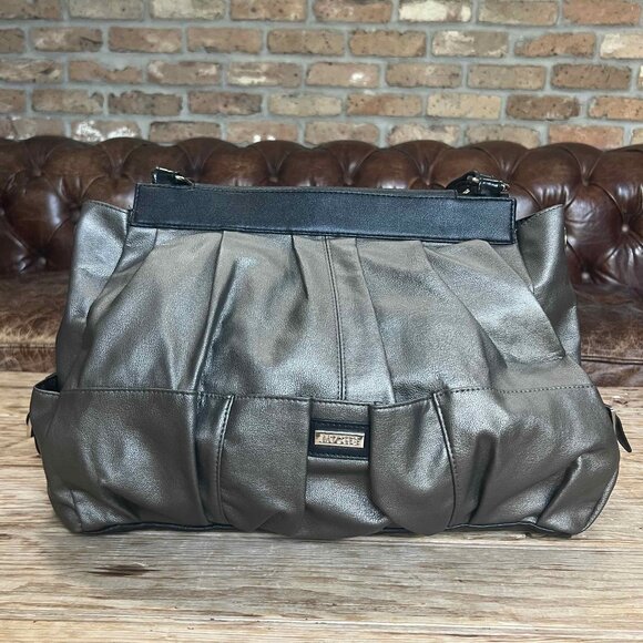 EUC - Miche Oakley Prima Shell Bag Silver Vegan Leather handles & carabiners - Picture 2 of 13